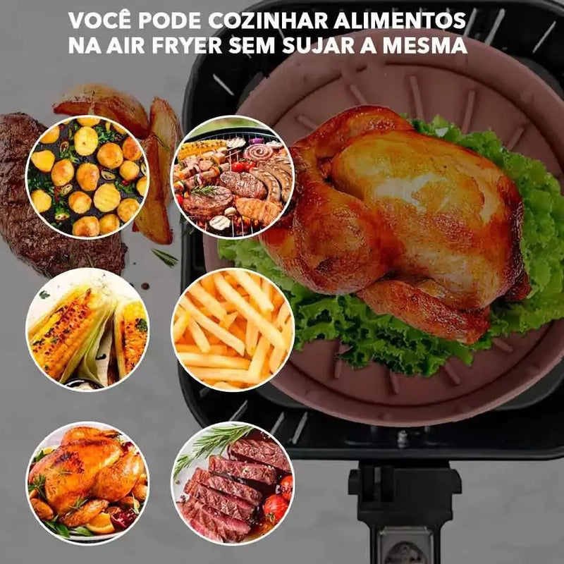 Compre 3 Cestas Fritadeiras de Silicone para Airfryer e Leve 6🔥