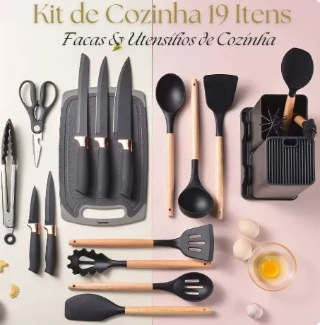 Kit de Cozinha 19 Peças de Silicone Premium - ULTIMAS UNIDADES